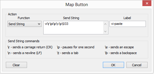 Map Button to Send String