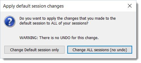 Applying Default Session Changes