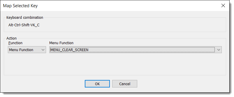 Map Selected Key menu