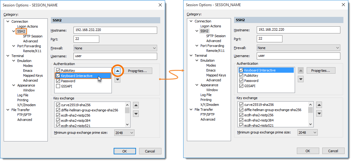 Configuring SecureCRT to use Keyboard-Interactive authentication